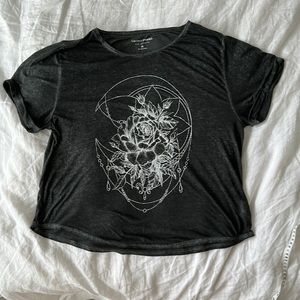 Lucky Brand Short Sleeve Crew Neck graphic boho Tee-Shirt XL